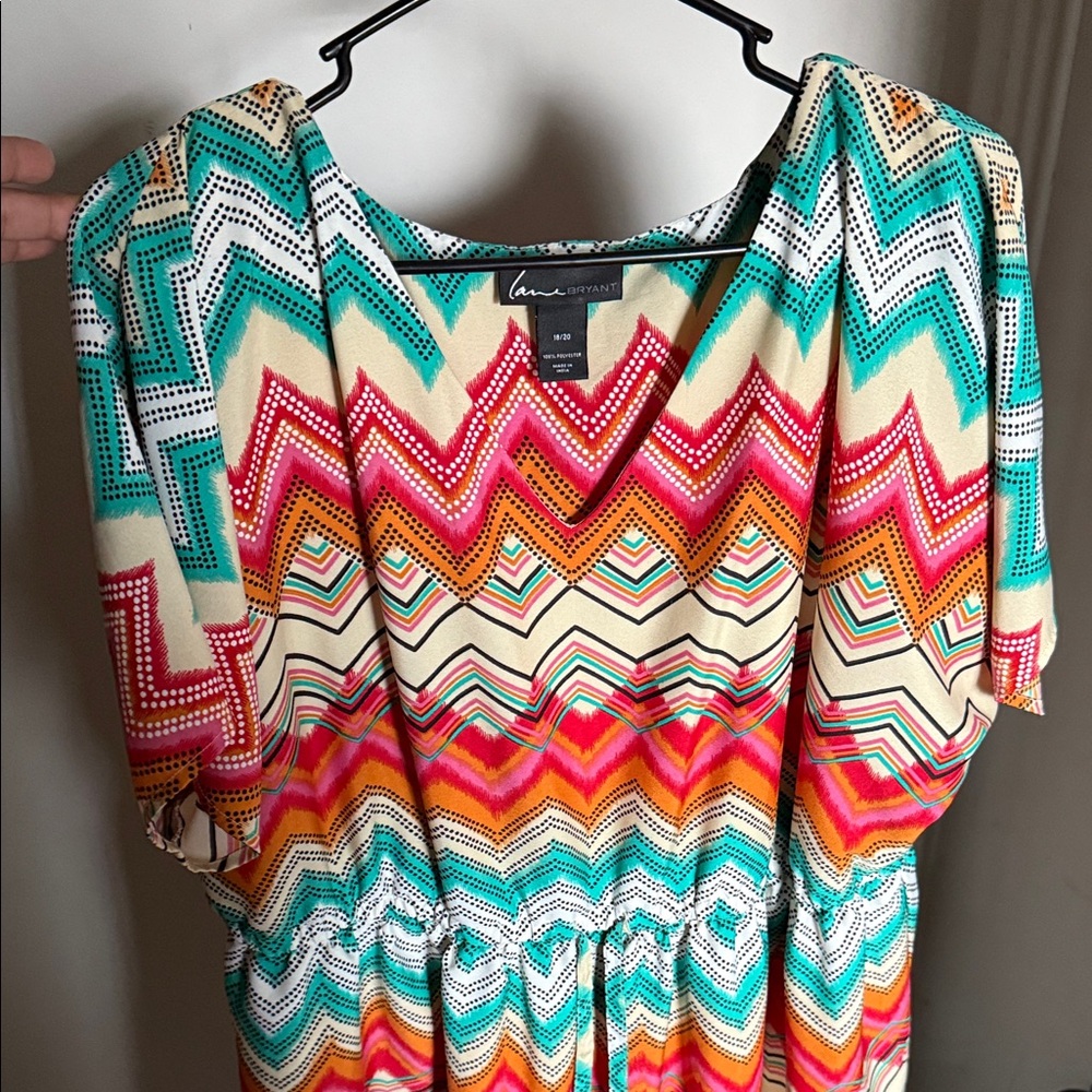 Lane Bryant Multicolor Chevron Top